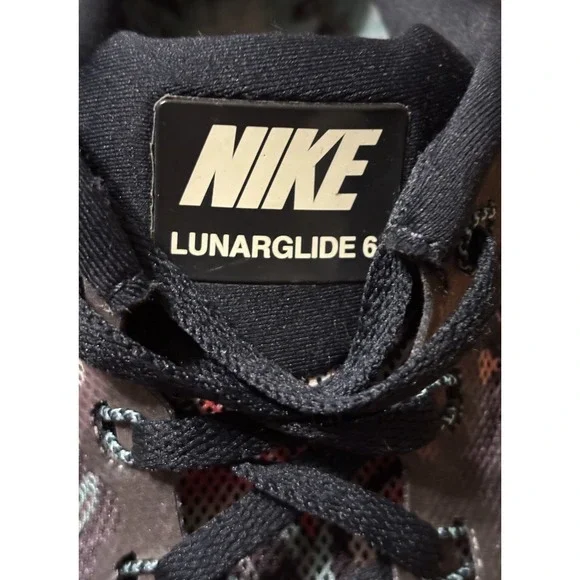 Women's Black Floral Nike Lunarglide 6 Athletic Running/Walking Shoes Size 9 - Picture 3 of 11